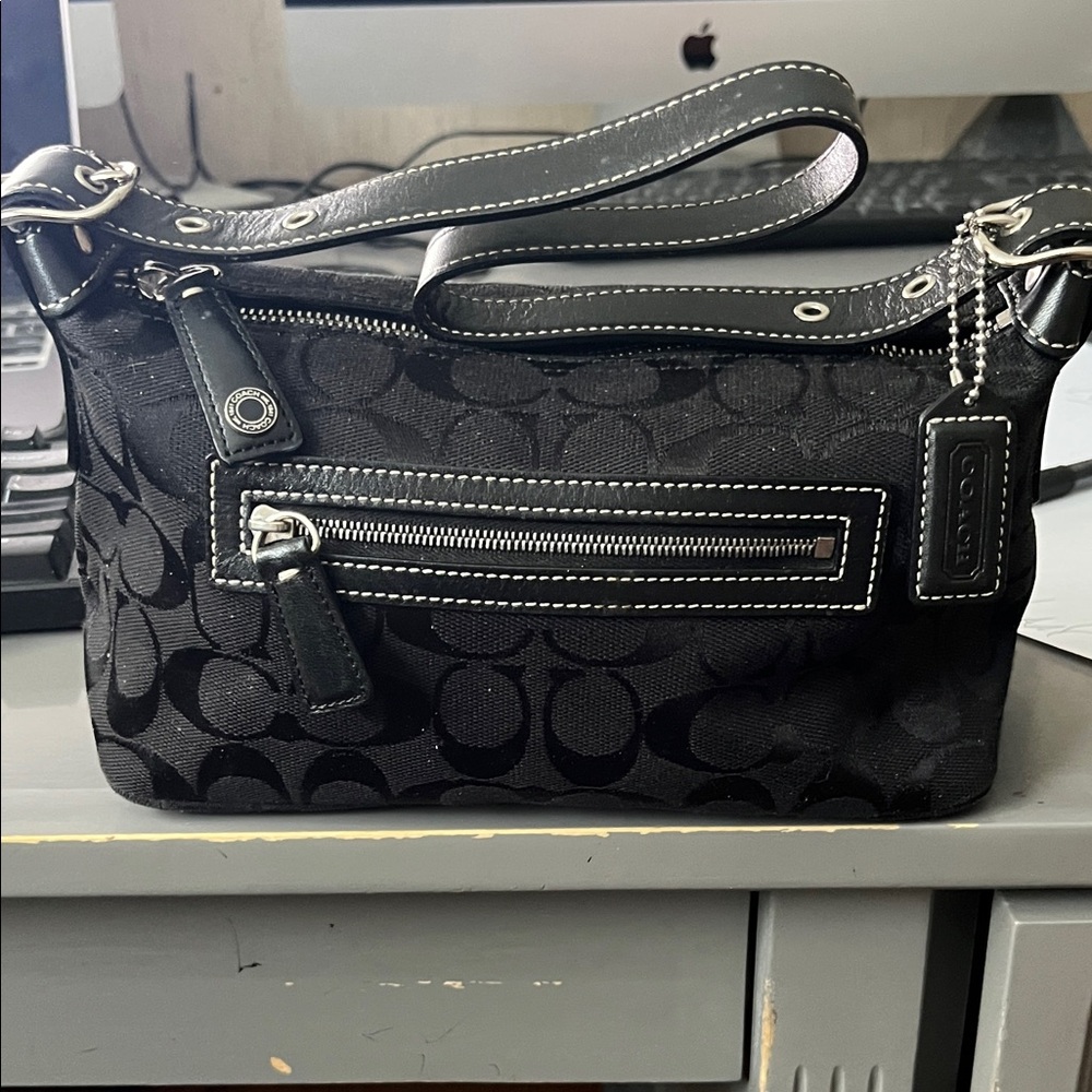 Coach Black Signature Shoulder Bag